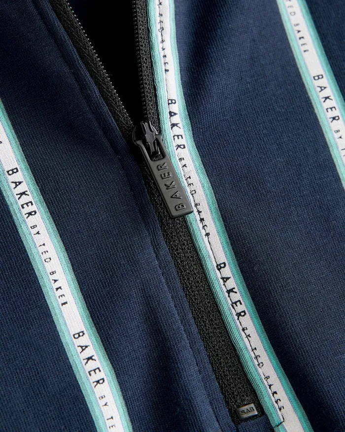 Ted Baker Tops Kids ANDREII 8211 Vertical Stripe Zip Polo Shirt Navy Ted Baker Tops Kids ANDREII 8211 Vertical Stripe Zip Polo Shirt Navy