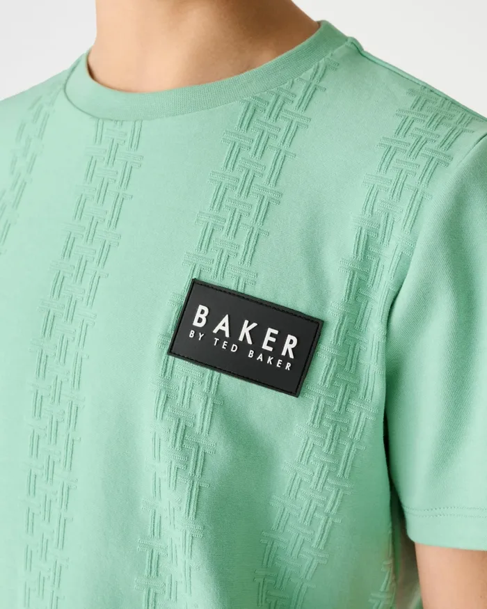 Ted Baker Tops Kids GAVRIL 8211 Textured T Pattern TShirt Green