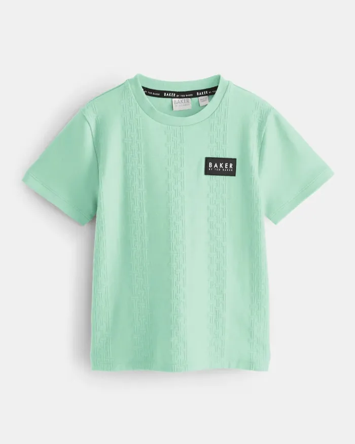 Ted Baker Tops Kids GAVRIL 8211 Textured T Pattern TShirt Green Ted Baker Tops Kids GAVRIL 8211 Textured T Pattern TShirt Green