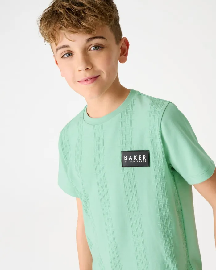 Ted Baker Tops Kids GAVRIL 8211 Textured T Pattern TShirt Green Ted Baker Tops Kids GAVRIL 8211 Textured T Pattern TShirt Green