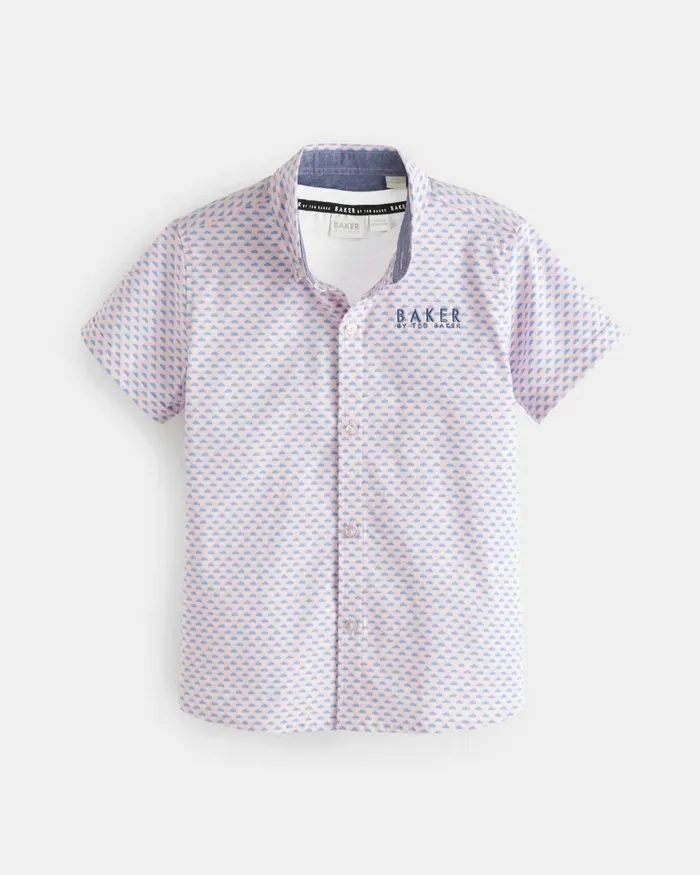 Ted Baker Tops Kids IGNAT 8211 Geometric Shirt And Branded TShirt Set Pink Ted Baker Tops Kids IGNAT 8211 Geometric Shirt And Branded TShirt Set Pink