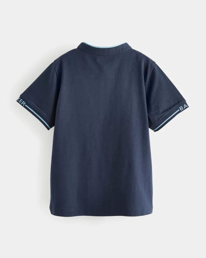 Ted Baker Tops Kids SPINACO 8211 Contrast Trim Henley TShirt Navy