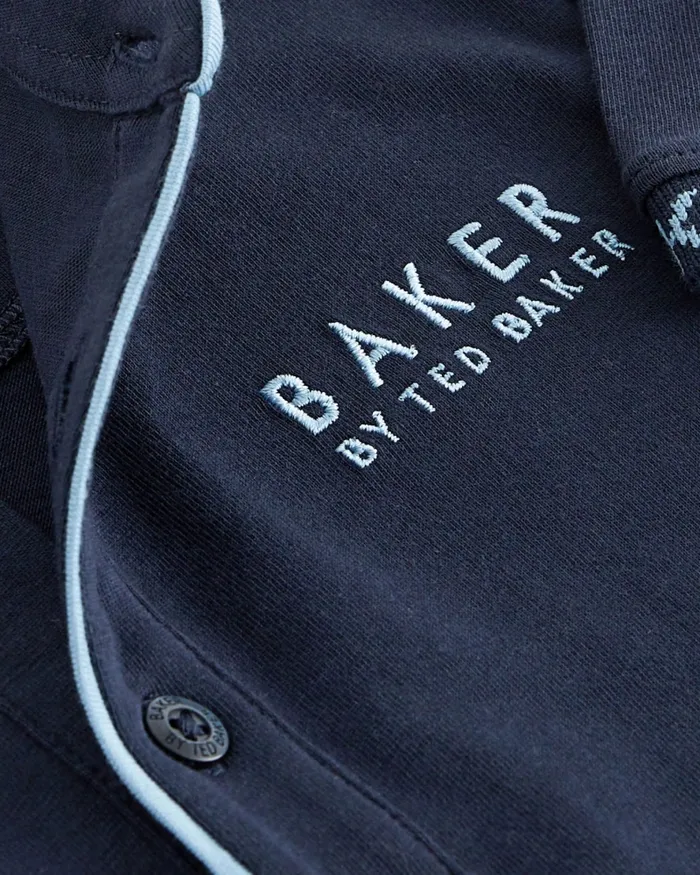 Ted Baker Tops Kids SPINACO 8211 Contrast Trim Henley TShirt Navy Ted Baker Tops Kids SPINACO 8211 Contrast Trim Henley TShirt Navy