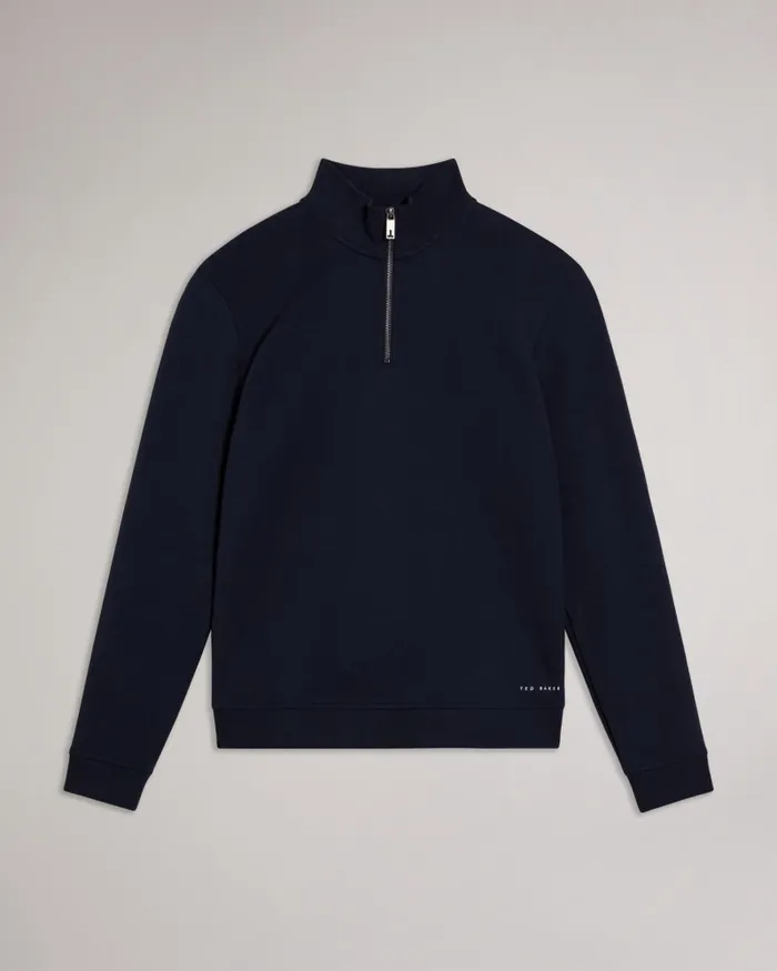 Ted Baker Tops Men ANTRAM 8211 Long Sleeve Half Zip Funnel Neck Navy