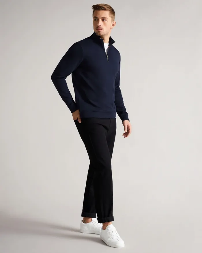 Ted Baker Tops Men ANTRAM 8211 Long Sleeve Half Zip Funnel Neck Navy Ted Baker Tops Men ANTRAM 8211 Long Sleeve Half Zip Funnel Neck Navy