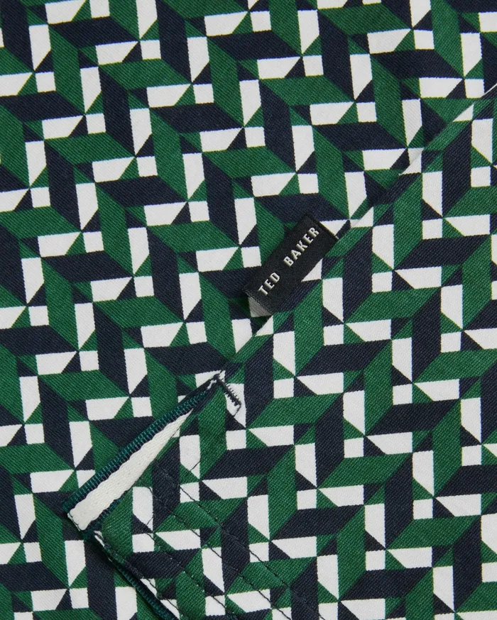 Ted Baker Tops Men CHETEL 8211 Short Sleeve Geometric Print TShirt Green Ted Baker Tops Men CHETEL 8211 Short Sleeve Geometric Print TShirt Green