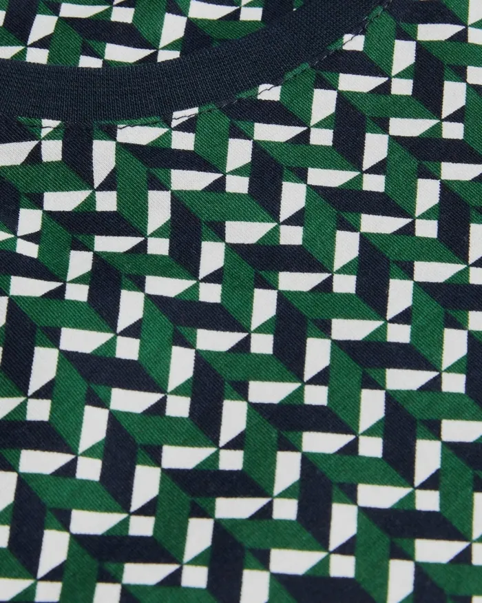 Ted Baker Tops Men CHETEL 8211 Short Sleeve Geometric Print TShirt Green Ted Baker Tops Men CHETEL 8211 Short Sleeve Geometric Print TShirt Green
