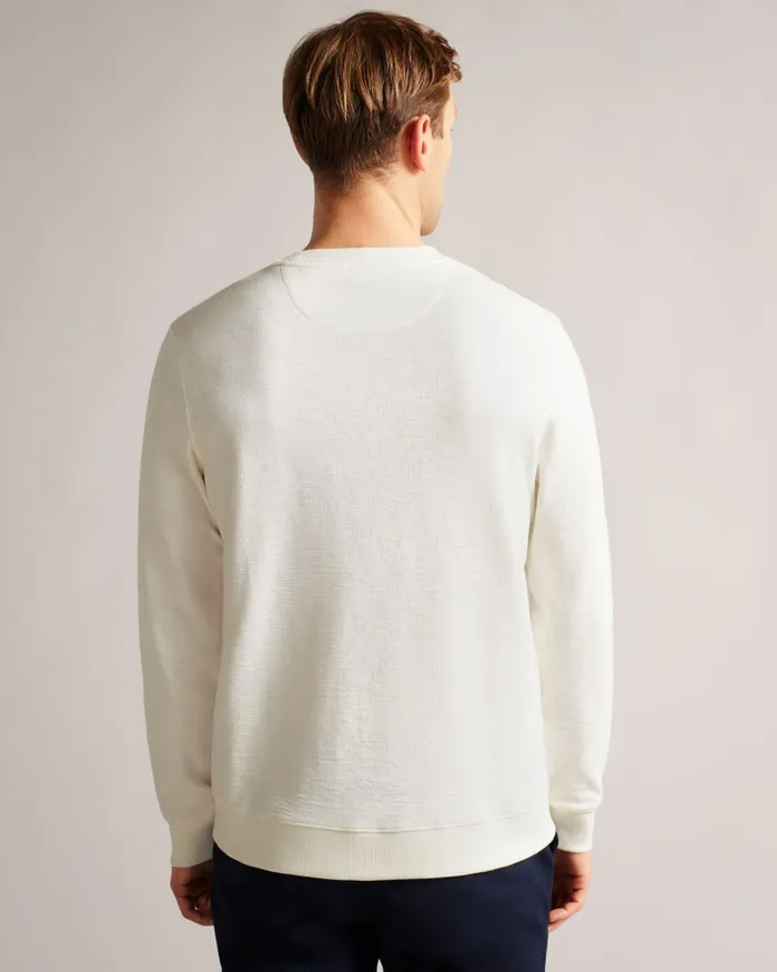 Ted Baker Tops Men ESCANA 8211 Long Sleeve Relaxed Sweatshirt White Ted Baker Tops Men ESCANA 8211 Long Sleeve Relaxed Sweatshirt White