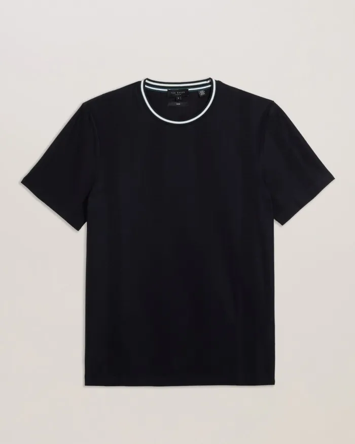 Ted Baker Tops Men ROUSEL 8211 Slim Fit Jacquard Striped TShirt Navy