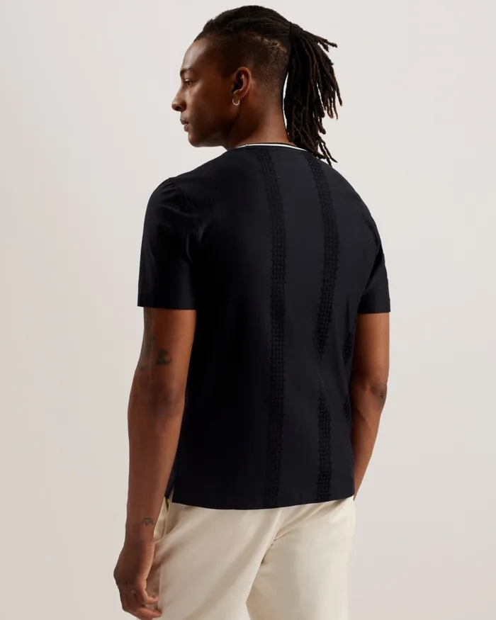 Ted Baker Tops Men ROUSEL 8211 Slim Fit Jacquard Striped TShirt Navy Ted Baker Tops Men ROUSEL 8211 Slim Fit Jacquard Striped TShirt Navy