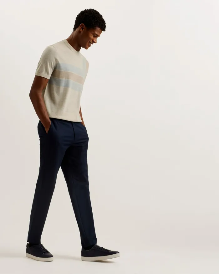 Ted Baker Tops Men TILTZ 8211 Colour Block Print Wool TShirt Taupe Ted Baker Tops Men TILTZ 8211 Colour Block Print Wool TShirt Taupe