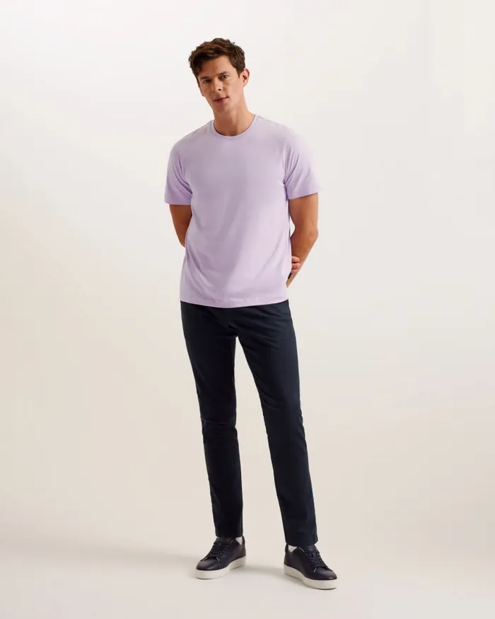 Ted Baker Tops Men TYWINN 8211 Short Sleeve Regular Fit Plain Tshirt Lilac Ted Baker Tops Men TYWINN 8211 Short Sleeve Regular Fit Plain Tshirt Lilac