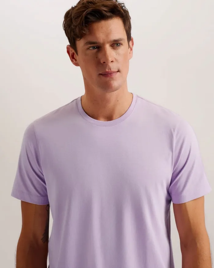 Ted Baker Tops Men TYWINN 8211 Short Sleeve Regular Fit Plain Tshirt Lilac Ted Baker Tops Men TYWINN 8211 Short Sleeve Regular Fit Plain Tshirt Lilac