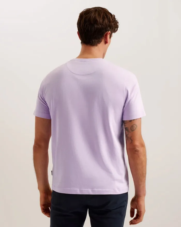 Ted Baker Tops Men TYWINN 8211 Short Sleeve Regular Fit Plain Tshirt Lilac Ted Baker Tops Men TYWINN 8211 Short Sleeve Regular Fit Plain Tshirt Lilac