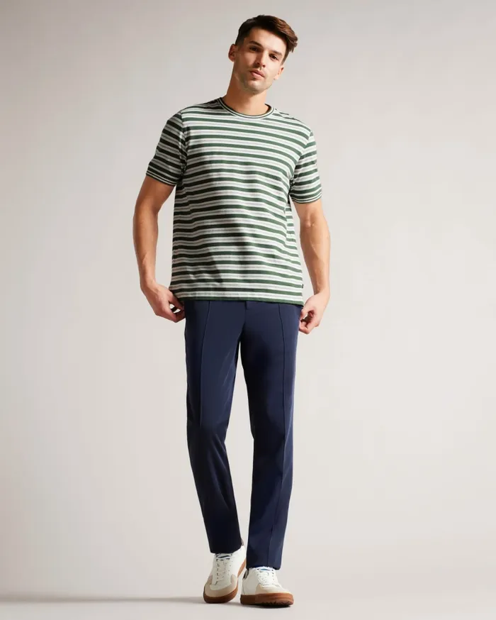 Ted Baker Tops Men VADELL 8211 Short Sleeve Regular Fit Striped TShirt Khaki Ted Baker Tops Men VADELL 8211 Short Sleeve Regular Fit Striped TShirt Khaki