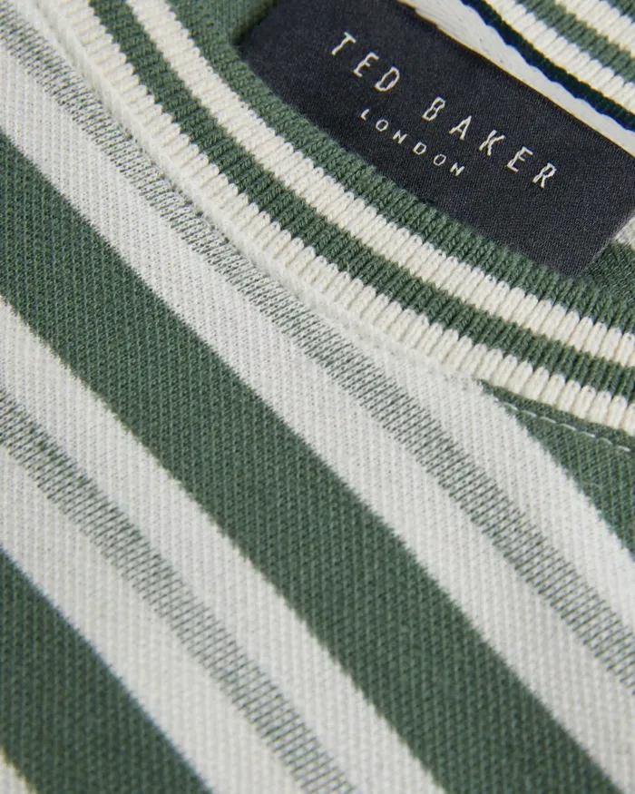 Ted Baker Tops Men VADELL 8211 Short Sleeve Regular Fit Striped TShirt Khaki Ted Baker Tops Men VADELL 8211 Short Sleeve Regular Fit Striped TShirt Khaki