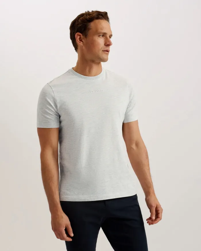 Ted Baker Tops Men WISKIN 8211 Branded Regular Fit TShirt Greymarl Ted Baker Tops Men WISKIN 8211 Branded Regular Fit TShirt Greymarl