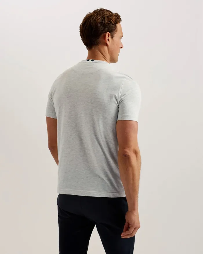 Ted Baker Tops Men WISKIN 8211 Branded Regular Fit TShirt Greymarl Ted Baker Tops Men WISKIN 8211 Branded Regular Fit TShirt Greymarl
