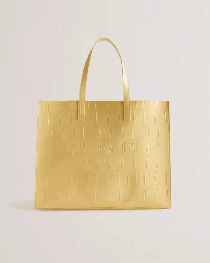 Ted Baker Tote Bags Women ALLICON 8211 Mock Croc Icon Tote Bag Light Yellow Ted Baker Tote Bags Women ALLICON 8211 Mock Croc Icon Tote Bag Light Yellow