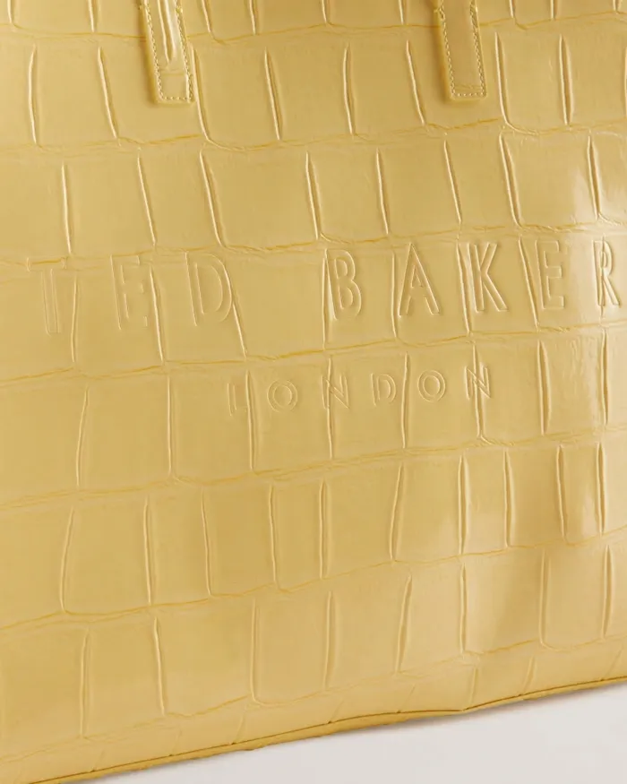 Ted Baker Tote Bags Women ALLICON 8211 Mock Croc Icon Tote Bag Light Yellow Ted Baker Tote Bags Women ALLICON 8211 Mock Croc Icon Tote Bag Light Yellow