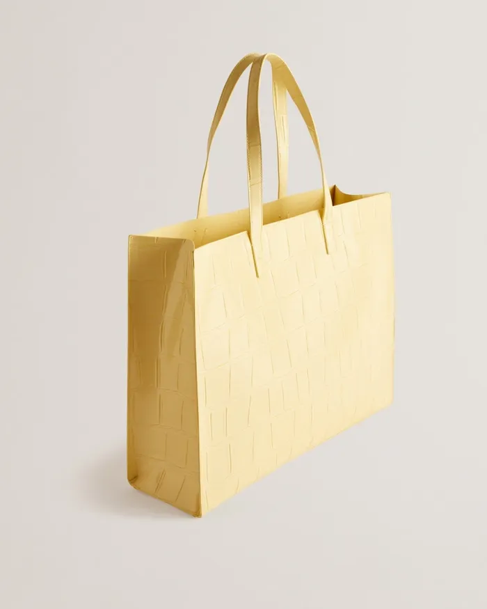 Ted Baker Tote Bags Women ALLICON 8211 Mock Croc Icon Tote Bag Light Yellow Ted Baker Tote Bags Women ALLICON 8211 Mock Croc Icon Tote Bag Light Yellow