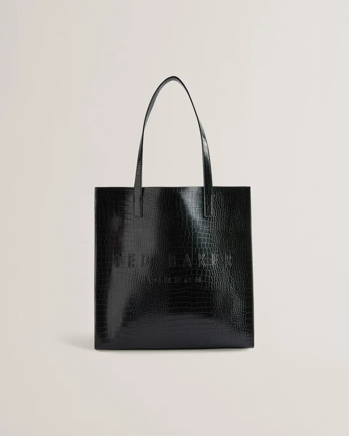 Ted Baker Tote Bags Women CROCCON 8211 Croc Detail Large Icon Bag Black Ted Baker Tote Bags Women CROCCON 8211 Croc Detail Large Icon Bag Black