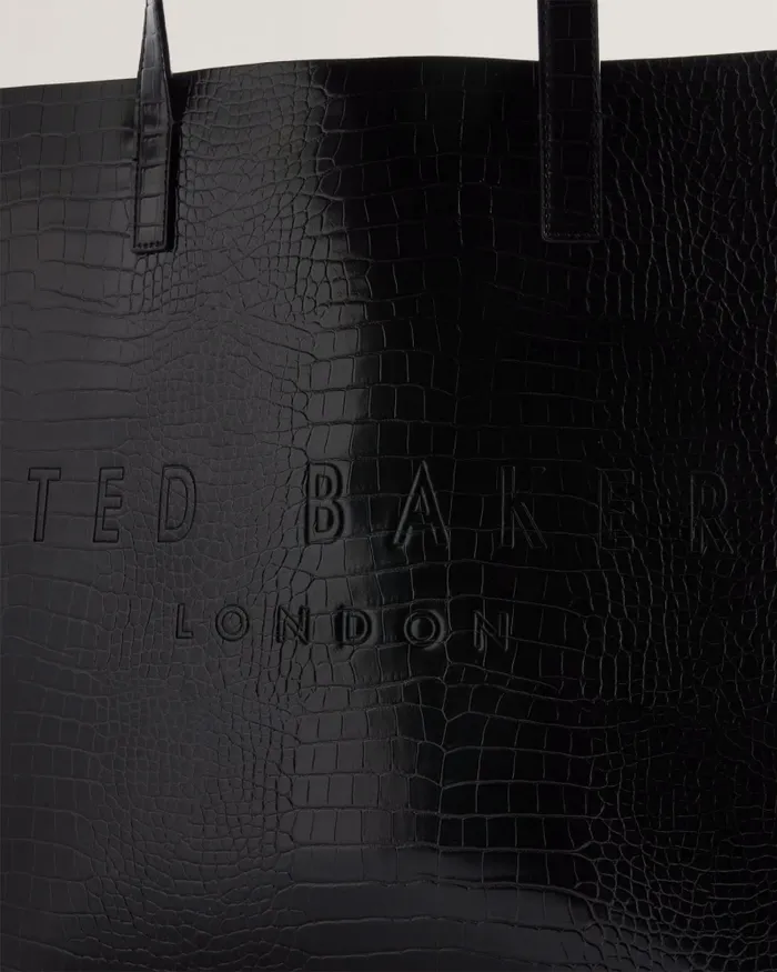 Ted Baker Tote Bags Women CROCCON 8211 Croc Detail Large Icon Bag Black Ted Baker Tote Bags Women CROCCON 8211 Croc Detail Large Icon Bag Black