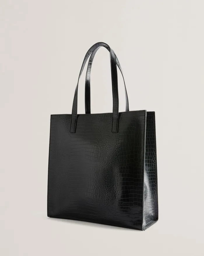 Ted Baker Tote Bags Women CROCCON 8211 Croc Detail Large Icon Bag Black Ted Baker Tote Bags Women CROCCON 8211 Croc Detail Large Icon Bag Black
