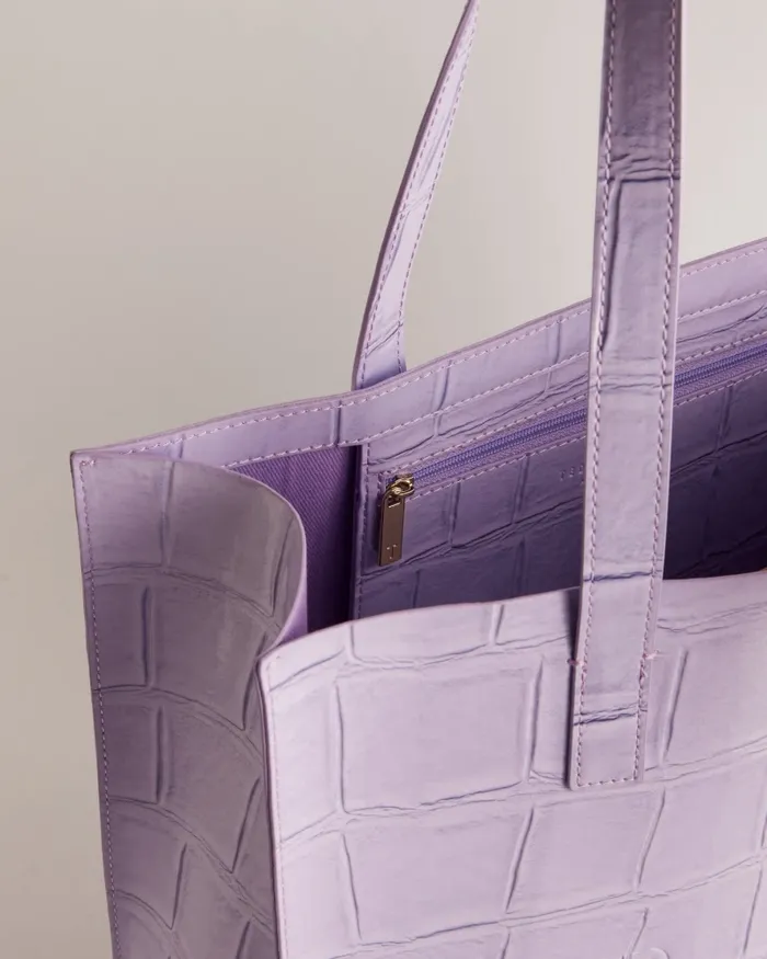 Ted Baker Tote Bags Women CROCCON 8211 Croc Detail Large Icon Bag Lilac