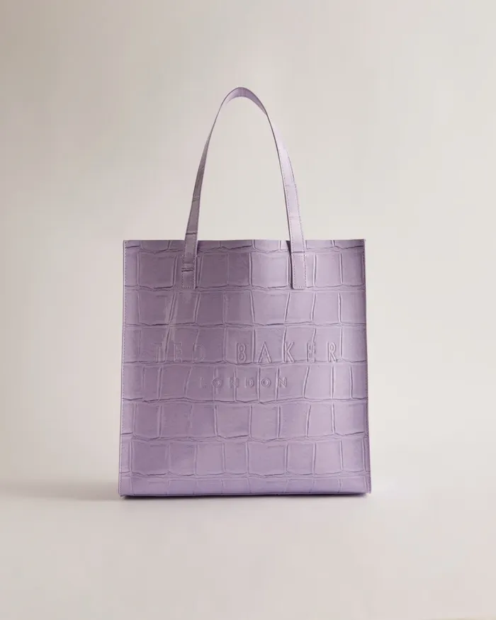Ted Baker Tote Bags Women CROCCON 8211 Croc Detail Large Icon Bag Lilac Ted Baker Tote Bags Women CROCCON 8211 Croc Detail Large Icon Bag Lilac