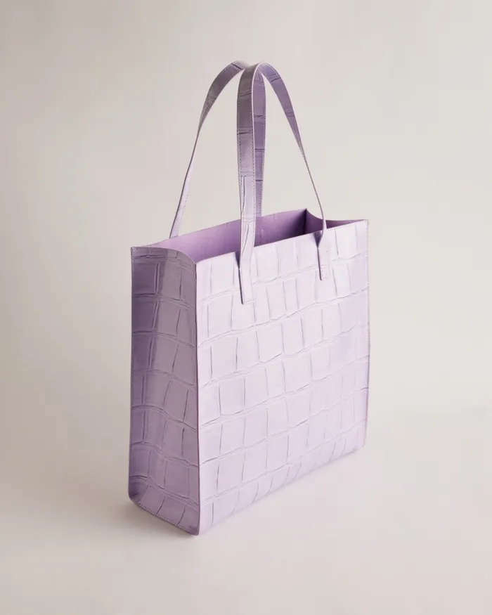 Ted Baker Tote Bags Women CROCCON 8211 Croc Detail Large Icon Bag Lilac Ted Baker Tote Bags Women CROCCON 8211 Croc Detail Large Icon Bag Lilac
