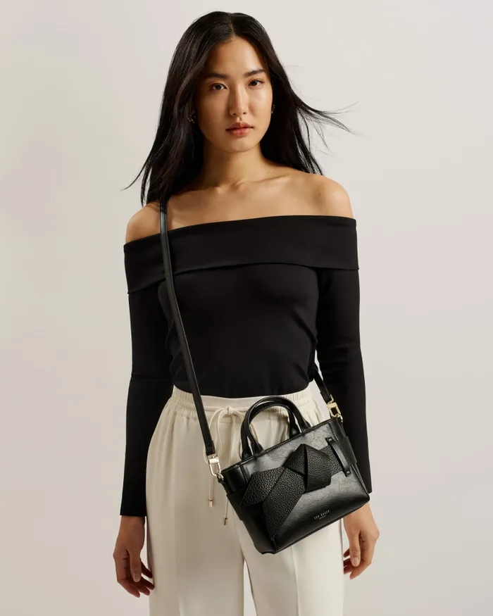 Ted Baker Tote Bags Women JIMISIE 8211 Mini Knot Bow Faux Leather Bag Black