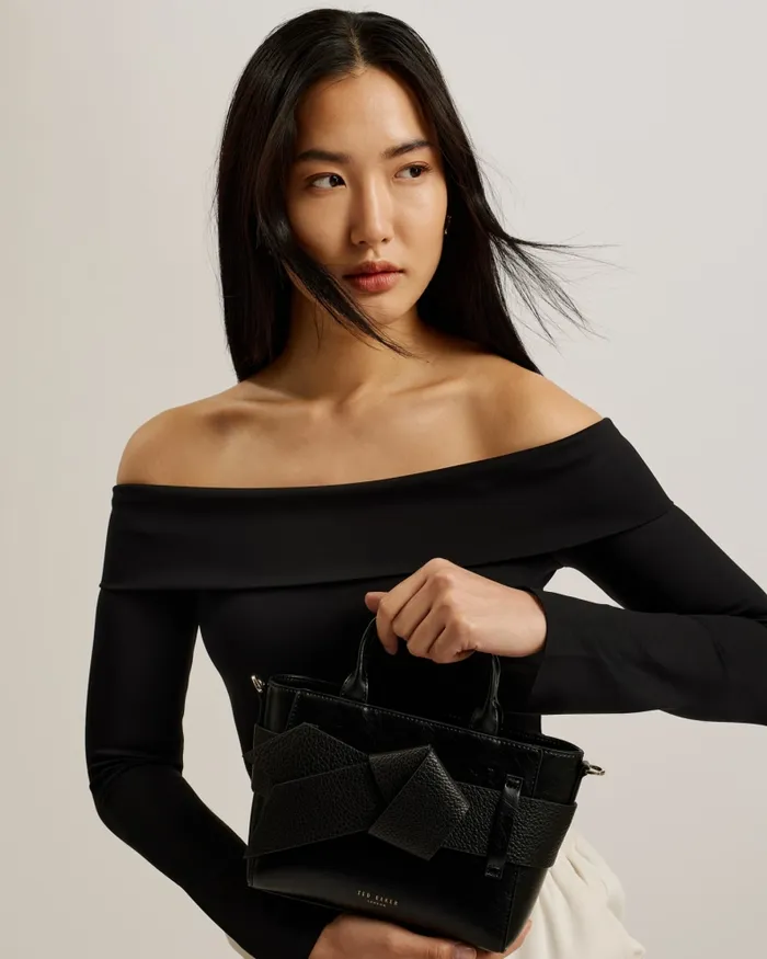 Ted Baker Tote Bags Women JIMISIE 8211 Mini Knot Bow Faux Leather Bag Black Ted Baker Tote Bags Women JIMISIE 8211 Mini Knot Bow Faux Leather Bag Black