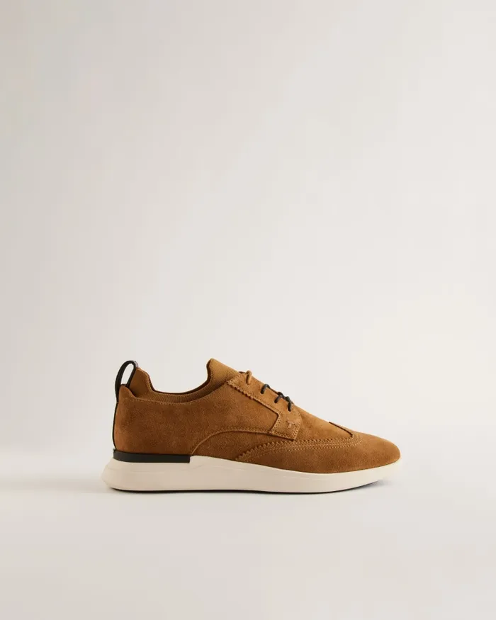 Ted Baker Trainers Men HALTONN 8211 Suede Wing Tip Hybrid Trainers Brown Ted Baker Trainers Men HALTONN 8211 Suede Wing Tip Hybrid Trainers Brown