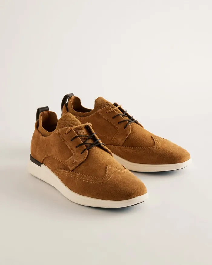 Ted Baker Trainers Men HALTONN 8211 Suede Wing Tip Hybrid Trainers Brown Ted Baker Trainers Men HALTONN 8211 Suede Wing Tip Hybrid Trainers Brown