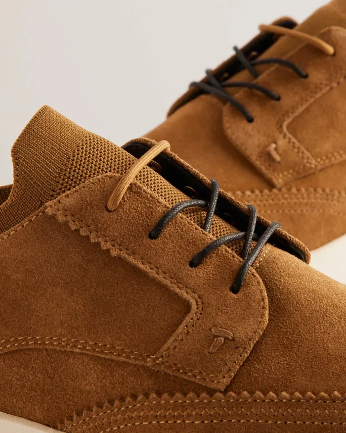 Ted Baker Trainers Men HALTONN 8211 Suede Wing Tip Hybrid Trainers Brown Ted Baker Trainers Men HALTONN 8211 Suede Wing Tip Hybrid Trainers Brown