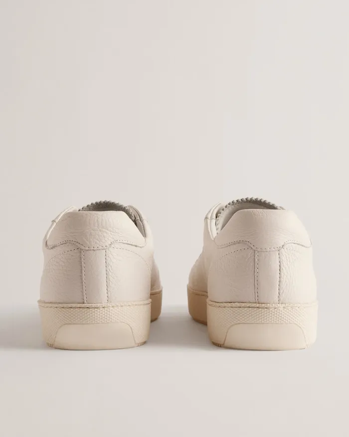 Ted Baker Trainers Men WSTWOOD 8211 Pebbled Leather Low Top Trainers White