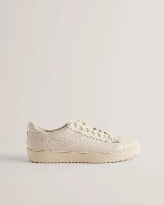 Ted Baker Trainers Men WSTWOOD 8211 Pebbled Leather Low Top Trainers White Ted Baker Trainers Men WSTWOOD 8211 Pebbled Leather Low Top Trainers White