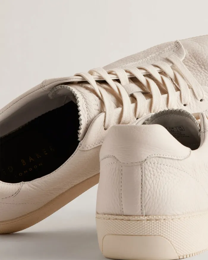 Ted Baker Trainers Men WSTWOOD 8211 Pebbled Leather Low Top Trainers White Ted Baker Trainers Men WSTWOOD 8211 Pebbled Leather Low Top Trainers White