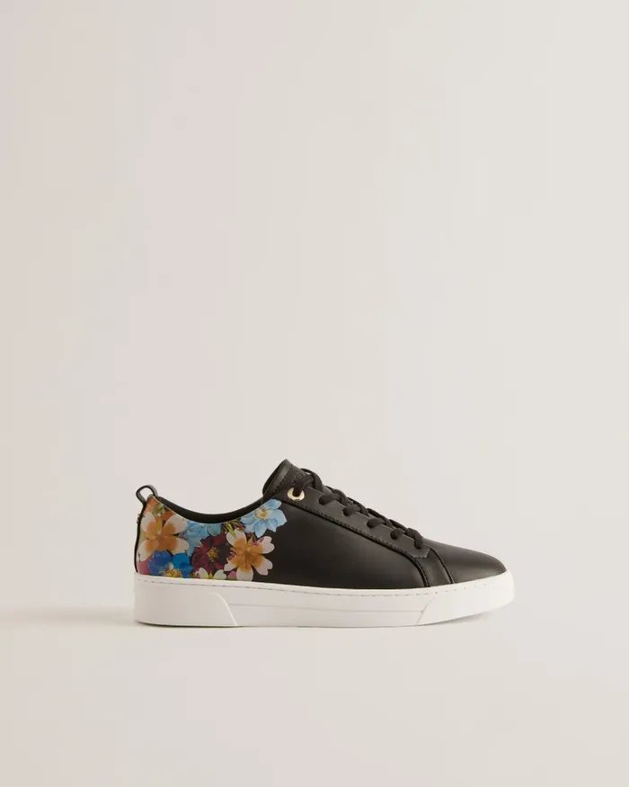 Ted Baker Trainers Women ALEESON 8211 Floral Print Cupsole Trainers Black Ted Baker Trainers Women ALEESON 8211 Floral Print Cupsole Trainers Black