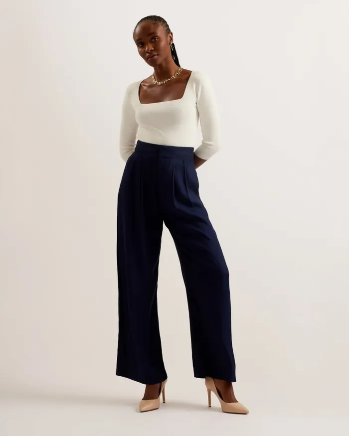 Ted Baker Trousers and Shorts Women KRISSI 8211 Wide Leg Trousers Navy Ted Baker Trousers and Shorts Women KRISSI 8211 Wide Leg Trousers Navy