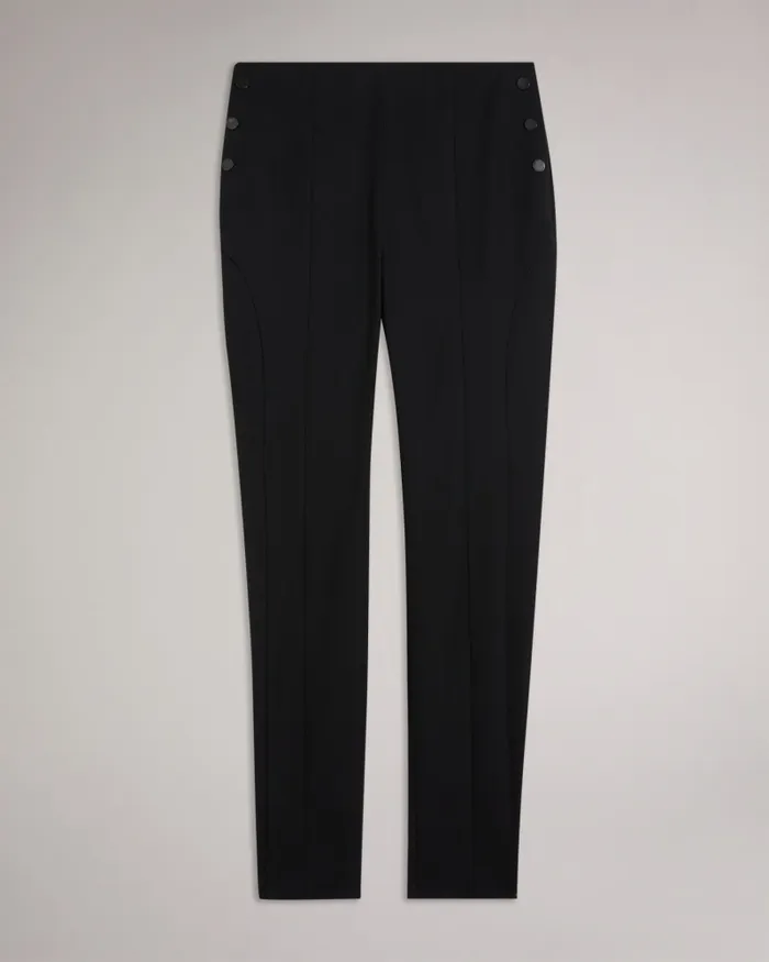 Ted Baker Trousers and Shorts Women LIROI 8211 High Waisted Trousers With Faux Poppers Black