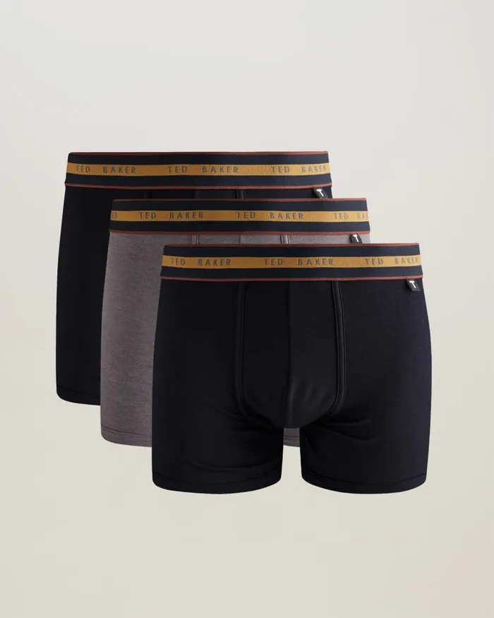 Ted Baker Underwear Men ALBEEY 8211 Three Pack Of Logo Waist Trunks Assorted