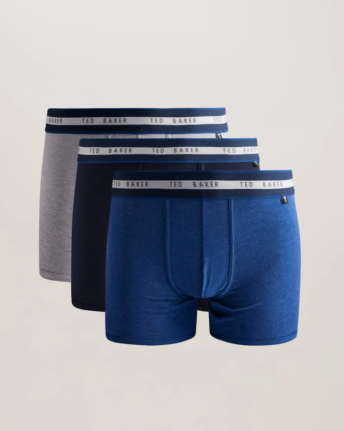 Ted Baker Underwear Men HARVV 8211 Three Pack Of Striped Detail Trunks Assorted