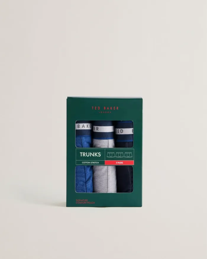 Ted Baker Underwear Men HARVV 8211 Three Pack Of Striped Detail Trunks Assorted Ted Baker Underwear Men HARVV 8211 Three Pack Of Striped Detail Trunks Assorted