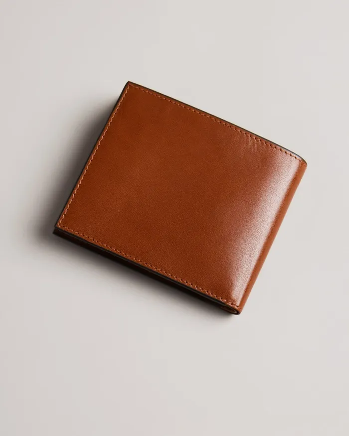Ted Baker Wallets and Cardholders Men PRUGS 8211 Embossed Corner Leather Bifold Coin Wallet Tan