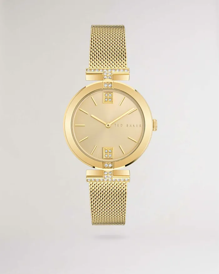 Ted Baker Watches Women DARBEYB 8211 Darbey T Mesh Band Watch Gold Colour Ted Baker Watches Women DARBEYB 8211 Darbey T Mesh Band Watch Gold Colour