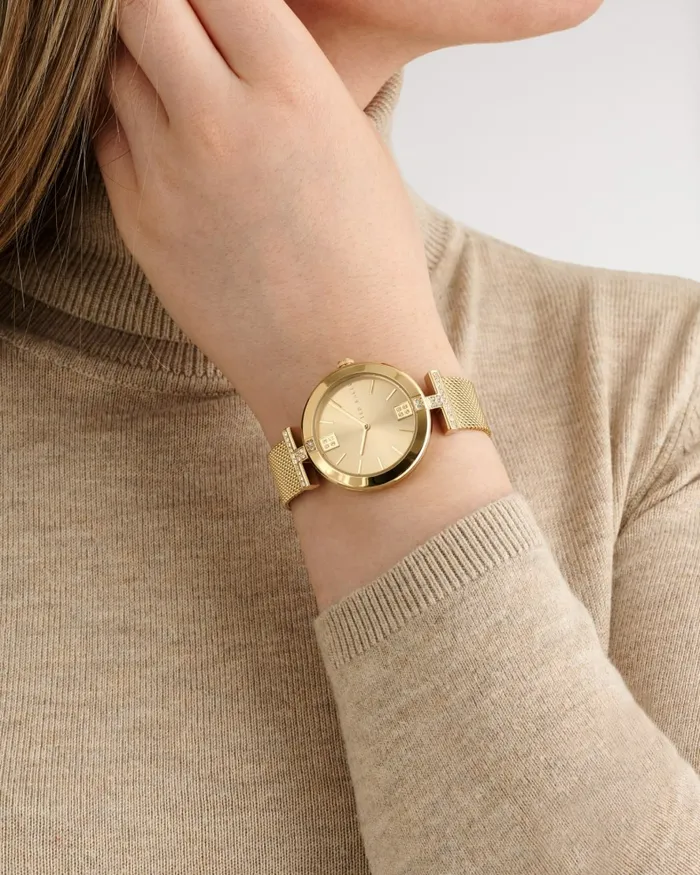 Ted Baker Watches Women DARBEYB 8211 Darbey T Mesh Band Watch Gold Colour Ted Baker Watches Women DARBEYB 8211 Darbey T Mesh Band Watch Gold Colour