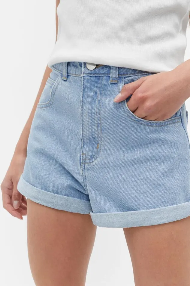 Teen Denim Cuff Short Washed Blue Seed Heritage Denim and Jeans