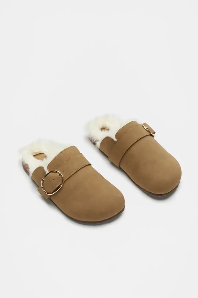 Teen Fur Lined Clog Tan Seed Heritage Sandals and Slides
